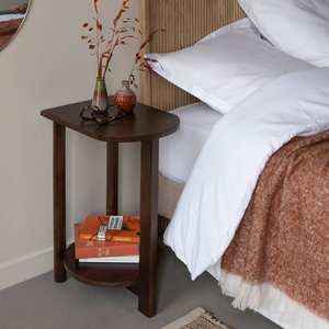 Mesita de noche ovalada Vandana Vista Grand en madera de mango - Product Image 1