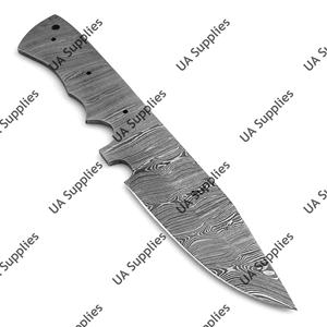 Cuchillo de camping multiusos de acero de Damasco 1095 15N20 forjado a mano, OEM DIY, afilado como una navaja, 58 HRC, hoja completa pulida, punta de gota - Product Image 2