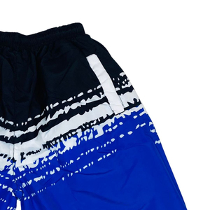 Custom Made ODM Men's Blue <b>Black</b> White Printed <b>Board</b> Shorts Quick Dry Elastic Waist Casual Swimwear with Pockets Premium Shorts - Product Image 5