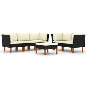 Conjunto Modular de Muebles de Jardín de Ratán PE Negro, Elegante y Duradero para Exteriores - Product Image 2
