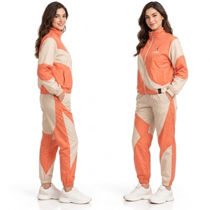 High Quality <b>Women</b> <b>Windbreaker</b> Tracksuit Premium Lightweight Jacket Pants Set Breathable Polyester Material Comfortable Fit - Product Image 5