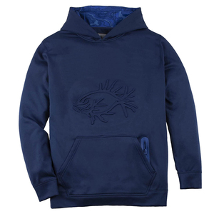 Sudadera con Capucha Azul Marino para Hombre, con Estampado de Peces en Relieve, Corte Regular, Forro Polar, Informal, para Otoño - Product Image 1