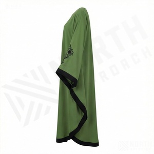 Abaya sur mesure en gros pour femmes grandes tailles, robe longue islamique personnalisée, couleur personnalisée, vêtements Abaya brodés, style élégant - Product Image 3