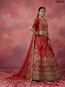 Double Dupatta Combine Flair <b>Bridal</b> lehenga in Barrat style work - Product Image 2