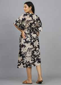 Robe kaftan en coton indien pour femmes, faite à la main, paréo de plage, kimono, robe confortable pour les vacances d'été - Product Image 4