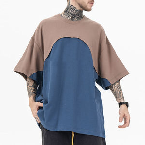 T-Shirt Embroidered <b>Technics</b> Color Contrast Stitching for Puff Print Formal <b>Short</b> Sleeve Knitted Shirt - Product Image 1