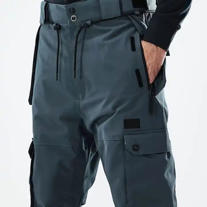 Men's Windproof Cargo Pants Elastic Waist Multiple Pockets Workwear Style Midweight Polyester Winter Outdoor Wear - Product Image 5