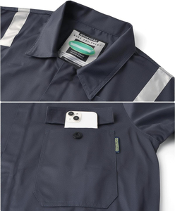 Combinaison de travail unisexe en polyester, haute visibilité, réfléchissante, certifiée Oeko-Tex, détecteur d'aiguilles - Product Image 6