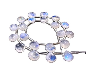 ไฟสีฟ้าธรรมชาติรุ้งมูนสโตน21ชิ้นรูปหัวใจ Briolette ลูกปัดขายส่งสำหรับทำเครื่องประดับที่ทำด้วยมือ - Product Image 1