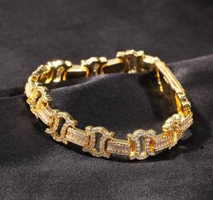 13MM 5AAA CZ Hip Hop <b>Iced</b> <b>Out</b> Bling Link Bracelet 14K Gold Silver Plated Cuban <b>Chain</b> Mens Womens Fashion Jewelry Direct Supplier - Product Image 5