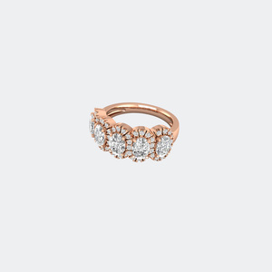 Anillo con Cinco Piedras de Corte Ovalado Redondo de 2.45CTW con Engaste de Púas - Product Image 3