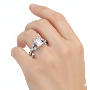 Anillo de Compromiso de Oro de 9K con Diamante Cultivado en Laboratorio con Corte Esmeralda, Joyería Fina de Lujo Personalizada, Anillo Duradero de Fabricante de Joyería de Lujo - Product Image 6