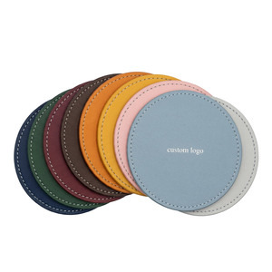 ชุดจานรองแก้วหนัง PU แบบกำหนดเองสำหรับขายส่ง รูปทรงกลม กันน้ำ สำหรับร้านกาแฟและบาร์ - Product Image 2