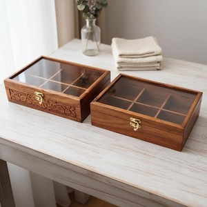 กล่องเครื่องเทศไม้สไตล์เรียบง่ายพร้อมช่องเก็บของแบบถอดได้ - Product Image 1