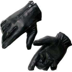 Gants en cuir noir de qualité supérieure, doublés thermiquement, avec fermeture éclair, chauds et isolés pour l'hiver, pour moto et conduite - Product Image 1
