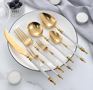 Vente chaude de luxe deux tons 6 pièces 18/10 ensemble de couverts pour restaurant de mariage - Product Image 6
