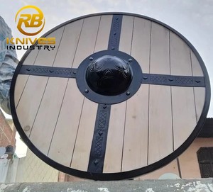 Bouclier Viking Artisanal DIY OEM en Acier à Haute Teneur en Carbone, Manche en Bois Rond, pour Guerrier Médiéval, LARP, Cosplay, Décoration - Product Image 6