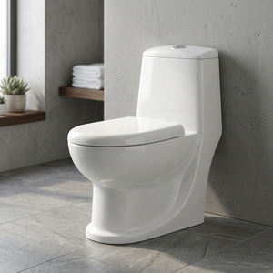 Inodoro de cerámica de una pieza Vistaar Luxury con sistema de descarga por arrastre para proyectos de baños en edificios comerciales - Product Image 4