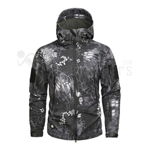 Veste à capuche pour homme de marque personnalisée, imperméable, en polyester, fermeture éclair sur le devant, couleur unie, vêtements de travail d'hiver pour l'extérieur, coupe régulière - Product Image 2