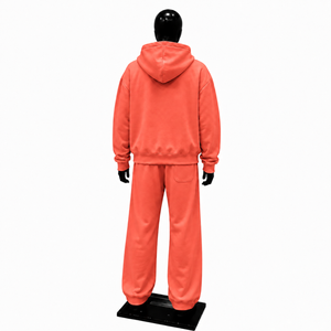 Conjunto Deportivo de Hombre Coral con Sudadera con Capucha y Logotipo Gráfico en el Pecho, Pantalones Jogger a Juego, Ropa Deportiva Casual - Product Image 2