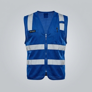 Custom Safety Waistcoats Work Royal Blue High Visibility Hi Vis Mesh <b>Flame</b> Retardant Reflective Hi Vis Vest - Product Image 1