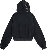 Sweat à capuche zippé pour homme de qualité supérieure, 100% coton, respirant, anti-plis, avec logo personnalisé, coupe oversize, noir haute visibilité