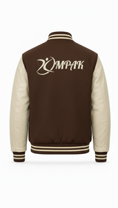 Vêtements en gros unisexes de style américain avec manches en cuir et patchs brodés, style américain original - Product Image 6