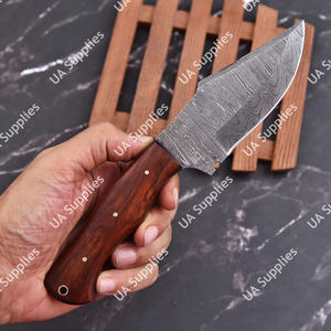 Damascus Steel High Quality Industrial DIY Outdoor Bushcraft Camping Skinner <b>Knife</b> <b>Sheath</b> Ergonomic Olive Burl Wood Handle ODM - Product Image 3