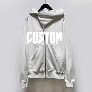 Vente en gros de sweats à capuche surdimensionnés personnalisés de haute qualité à bas prix, avec fermeture éclair asymétrique, style hip-hop pour hommes, haute qualité - Product Image 2