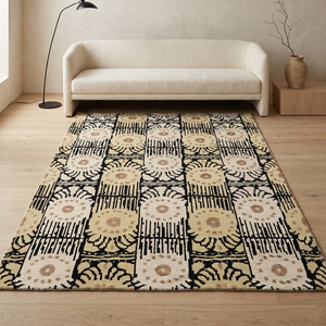 Tapis de zone DECORDEC personnalisé en laine, écologique et antidérapant, tufté à la main, épais, motif floral damassé moderne, pour hôtel, villa, salon - Product Image 4