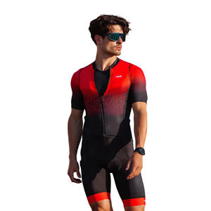 Ensemble maillot et short de cyclisme zippé pour homme, tenue de course cycliste d'été, athlétique, séchage rapide, 100% polyester - Product Image 4