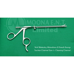 Blakesley Rhinoforce II Punch Forcep droit, 12,5 cm de longueur, canal d'aspiration taille 2, canal de nettoyage, instrument chirurgical ORL - Product Image 2