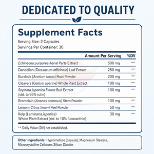 Custom Lymph System Detox Capsules Immune Support Herbal Supplement Private Label Manufacturing - Product Image 6