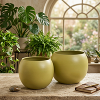 Pot de fleurs en fer mat doré exclusif |   Pot de plante d'intérieur de style ferme pour la maison et le jardin |   Écologique, durable et léger