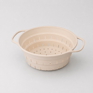 Panier vapeur pliable en acier inoxydable et silicone, 4L, double couche, résistant à la chaleur 200°C, compatible congélateur, pour cuisinières à gaz et à induction - Product Image 1