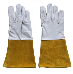 Fire Resistant Welding <b>Gloves</b> Heat Resistant BBQ/Oven/MIG/TIG Welder Welder Gauntlets Leather Skin PerfeSafe Cut Protection - Product Image 2