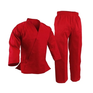 Uniforme de Karate Rojo, 100% Algodón, Resistente, Unisex para Adultos, Corte Regular, Kit de Ropa para Artes Marciales - Product Image 1
