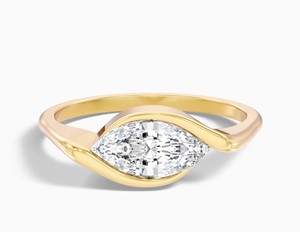 Marquise Cut Moissanite <b>Ring</b> 925 Sterling Silver Yellow Gold Plated <b>Dainty</b> Solitaire Engagement <b>Ring</b> Minimalist Wedding Jewelry - Product Image 3