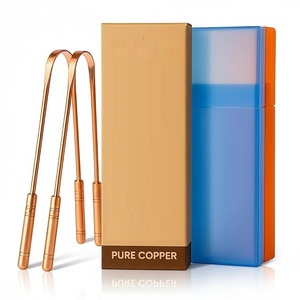 Copper Tongue Scraper Metal Oral Hygiene Tool Modern Exquisite Design Promotional <b>Novelty</b> Gift - Product Image 5