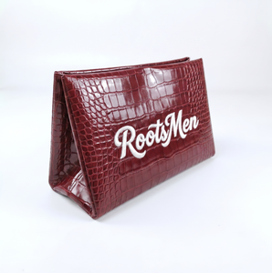 Rootsman Custom Wine Red Premium Ins-Style PU Leather <b>Makeup</b> Bag, Magnetic Closure, Lightweight Travel Cosmetic Pouch for Women - Product Image 6