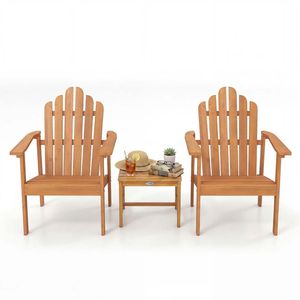 Ensemble de 2 chaises Adirondack empilables avec table d'appoint, meubles de patio extérieurs en métal durables et imperméables pour le jardin et l'hôtel - Product Image 6
