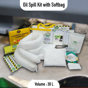 Oil Only Spill Kit <b>30L</b> with Soft <b>Bag</b> Compact Emergency Spill Response Kit for Fuel Diesel Oil Leak Absorbent Pads Socks Safety - Product Image 2