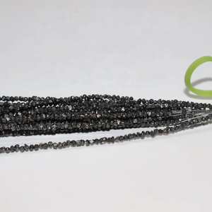 Perles de diamant noir naturel non coupées 3-4mm 16 pouces perles de diamant brut pour la fabrication de bijoux en pierre naturelle - Product Image 1