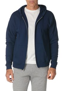 Sweat à capuche zippé personnalisé pour l'hiver, 100% coton molletonné, fermeture éclair YKK, coupe ample, décontracté, bleu marine, haute qualité, HYSAF APPARELS CO - Product Image 3
