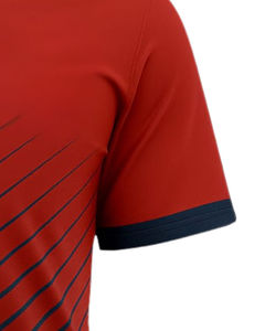 T-shirt personnalisé pour homme, col en V, polyester, vêtements de sport, respirant, séchage rapide, logo personnalisé, fabricant en gros - Product Image 6