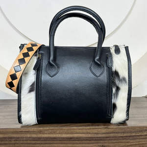 2025, nueva moda para mujer, bolsos de mano de cuero a cuadros tostados y negros, bolso de moda Popular, bolso cruzado de gran capacidad - Product Image 5