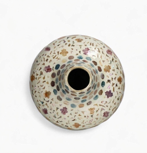 Jarrón de Porcelana Hecho a Mano Viet Green Craft con Incrustaciones de Madreperla, Mosaico Azul con Patrón Floral, Decoración Art Deco para Mesa de Salón y Hogar - Product Image 3
