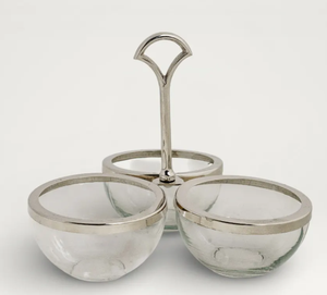 Juego de Tazones de Vidrio de 3 Niveles, Ecológicos, Clásicos y Pulidos, con Soporte y Tazones Decorativos para Condimentos, para Mesa de Fiesta - Product Image 3