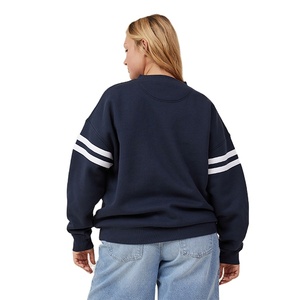 Wholesale Plus Size Women's Drop Shoulder Oversize Custom Knitted Front Logo Position Formal Winter Heavyweight Sweatshirts - Product Image 4