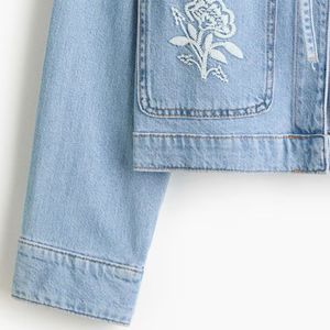Chaqueta Vaquera Personalizada para Mujer, Abrigo Informal de Mezclilla, Manga Larga, Cierre de Botones, Prenda Exterior de Moda para Uso Diario y Urbano, OEM ODM - Product Image 5